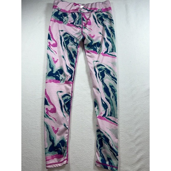 Zelos Leggings pink green pattern excellent condition super soft size Large - Picture 6 of 7